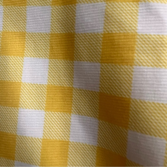 Unique Vintage x Smiley Daisy Gingham Retro Mod 60s Collared Dress Yellow Pink - Picture 8 of 13